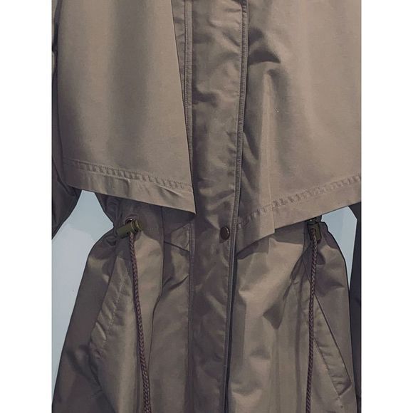 Vintage Learsi Zippered & Buttoned Cinched Waist Tan Raincoat 1X - Picture 2 of 12